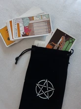 Bolsa de almacenamiento de Tarot, pentagrama de terciopelo, juego de mesa, bordado de tarjetas, bolsa con cordones, suministros de brujería para caja de Tarot, 1 Uds.