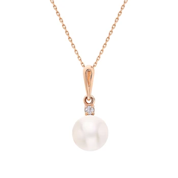

Gold pendant with cubic zirconia and pearls cultured sunlight sample 585