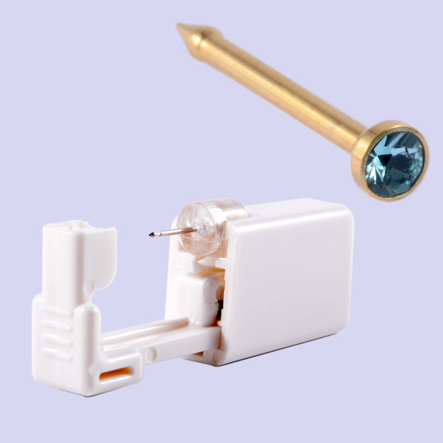 Safe Sterile Piercing Unit For Nose Studs Piercing Gun Piercer Tool with Replacement Nose Stud Body Piercing Jewelry