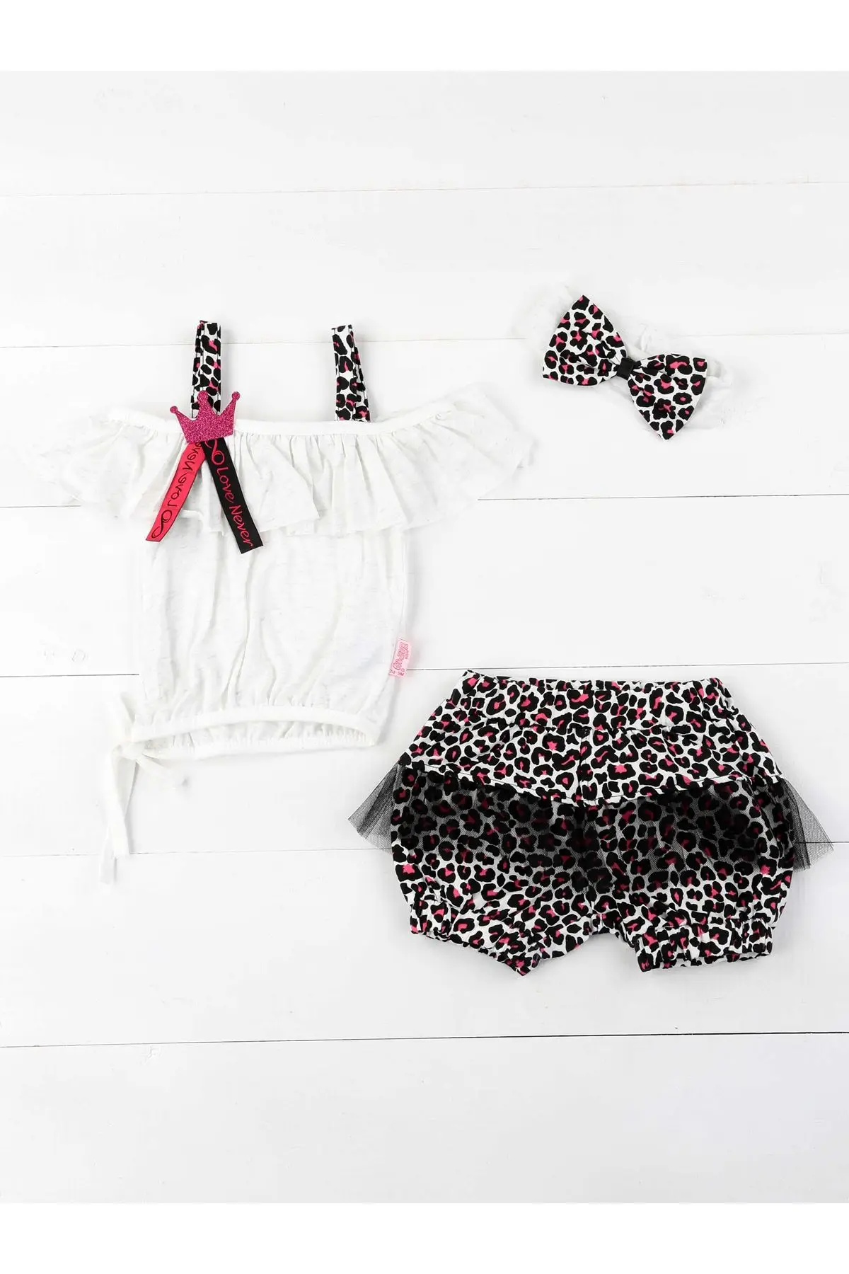 

Fuchsia White Summer Baby Girl 3 PCs Set