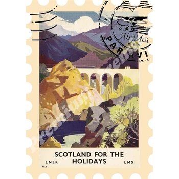 

Scotland souvenir magnet vintage tourist poster