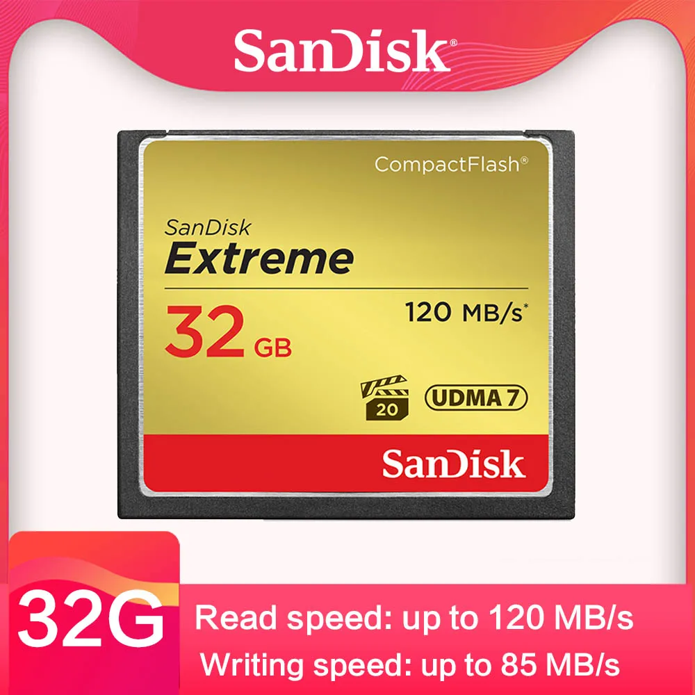 Карта памяти SanDisk 32 Гб 64 128 ГБ CF карта extreme PRO высокоскоростная Компактная флеш 256G