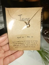 Collares de 12 Constelaciones para mujer y niña, Aries Capricornio, collar de Tauro dorado, regalos, Tarjeta de mensaje, colgante, joyería