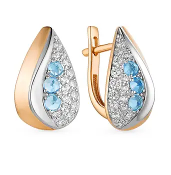 

Gold earrings with Topaz and cubic zirconia sunlight sample 585