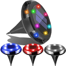 

Solar Ground Lights 10 LED Disk Upgraded Outdoor Waterproof Garden Landscape Lights for Lawn Pathway Yard Deck Patio Walkway