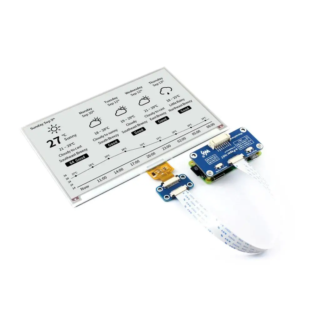 Kit para Arduino Polegada E-paper E-ink Display Tela Módulo Chapéu Raspberry pi Rpi Zero w wh 3b Plus 4 4b Jetson Nano Epaper Eink 7.5 - Imagem 5