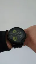 Reloj de cuarzo grande para hombre, cronógrafo con cuerpo de 52mm con pulsera, resistente al agua, con doble hora, estilo militar