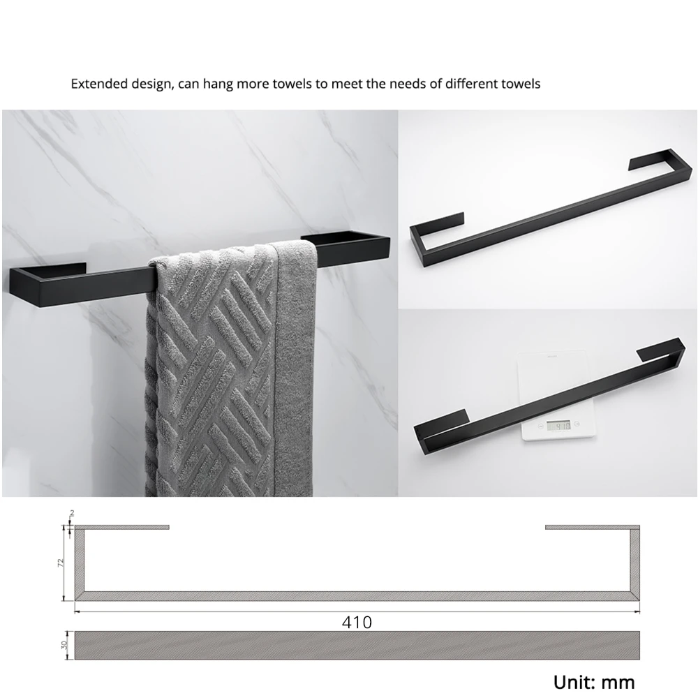 Matte Black Bathroom Accessories Set Hardware Kit Wall Mount Hand Towel Hanger Holder Toilet Roll Paper Rack Robe Hook Rail paper towel holder,toilet paper holder,towel hook,bathroom hardware set,bathroom hardware accessories,clothes hook