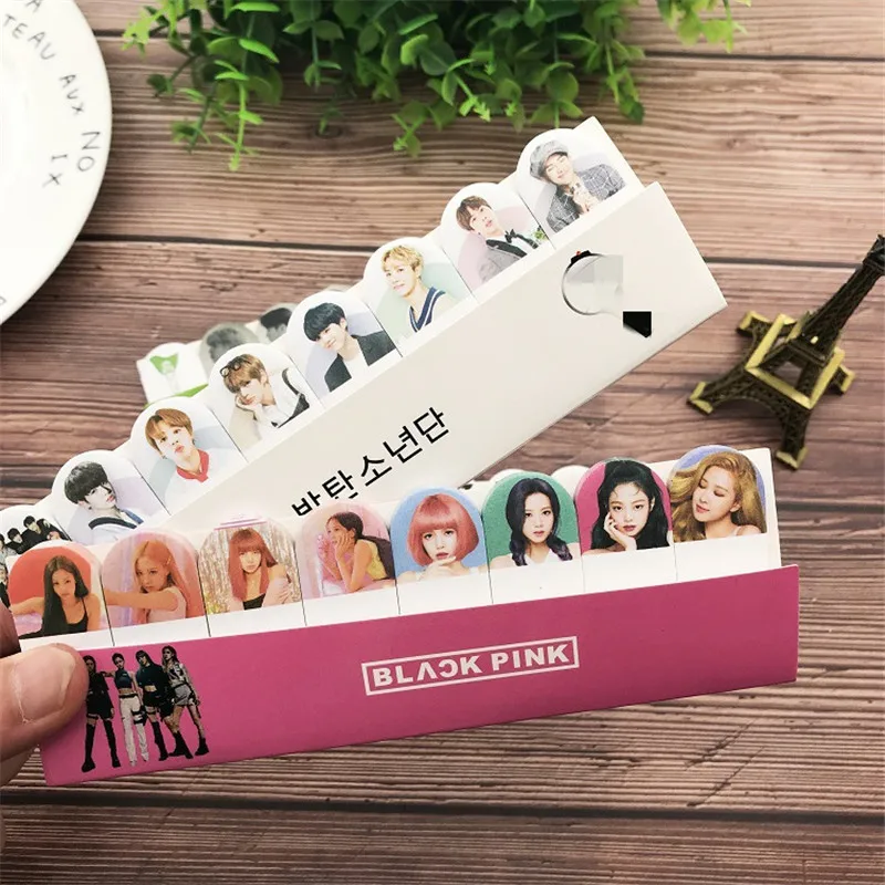 Kpop Липкие заметки Bangtan Boys JIMIN JK Blackpink GOT7 JB MARK BAMBAM JACKSON Seventeen StickerFans Note-pad метки JISOO JENNIE