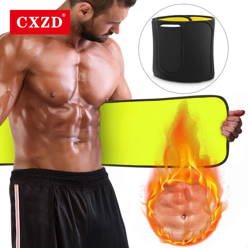 

CXZD New Men Sauna Waist Trainer Man Neoprene Slimming Belt Shaper Tummy Reducing Body Shapers Promote Sweat Shapewear