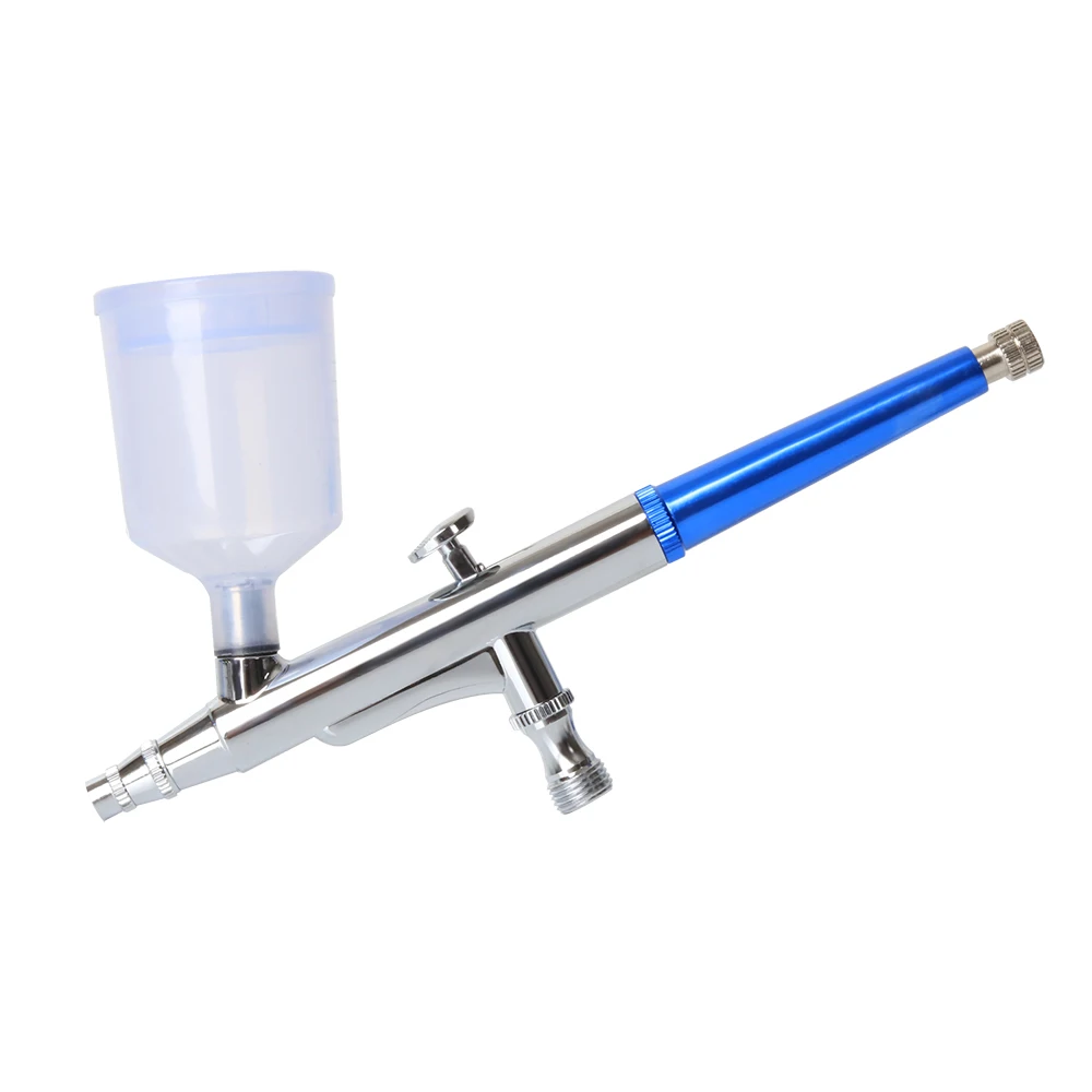 Best Gravity Feed Trigger Type Airbrush Blue Pen Cup Replaceable Spray Air Brush Gun Dual Action Painting Nail Makeup Art Tool gravity feed dual action airbrush spray gun kit trigger spray gun for art craft model paint spraying hobby 0 3mm 7cc air brush