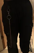 Las mujeres pantalones de carga 2021 pantalones Harem moda Punk bolsillos pantalón Jogger con cadena Harajuku elásticos alta cintura moda de calle