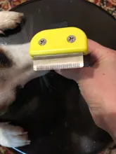 Peine de acero inoxidable para perros y mascotas, cepillo para quitar el pelo, herramienta de aseo para gatos, mango suave, accesorios para productos para mascotas #2