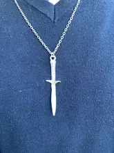 Collar de dragón de espada para hombre, joyería de personalidad, colgantes de Metal, cadena de eslabones de collares, collar, gargantilla de 50cm