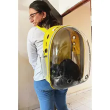 Bolsa de transporte portátil para perros y gatos, cápsula espacial transpirable, bolsa de viaje para astronauta, mochila transparente para mascotas pequeñas para exteriores