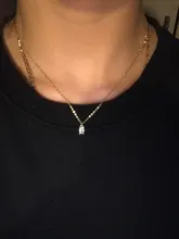 Colgante de plata de ley 925 con diamantes cuadrados pequeños para mujer, collar de oro de 14k, cadena de clavícula Simple brillante para mujer