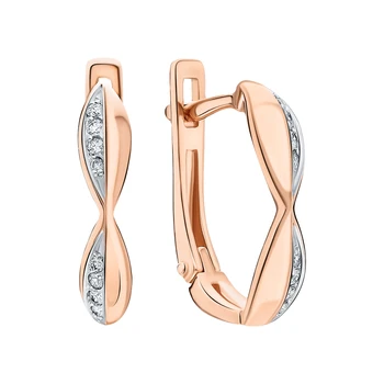 

Gold earrings with diamonds sunlight sample 585