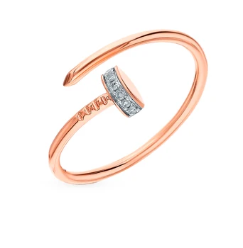 

Gold ring with diamonds sunlight sample 585 test