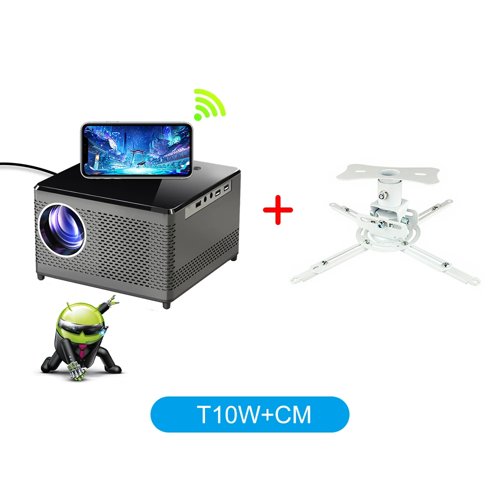 T10 Full HD Projector 7200 Lumens Support 4K Video Beamer Bluetooth 5G Wifi Sync Android 9.0 For Home Theater Light Unicorn 