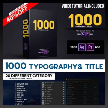 1000 typografia i tytuły po efekty i premiera Pro tanie i dobre opinie 