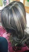 ALAN EATON-Peluca de cabello sintético para mujer afroamericana, cabellera artificial largo ondulado con flequillo, color negro, marrón y dorado, resistente al calor