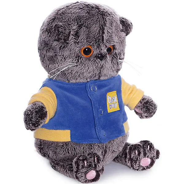 Мягкая игрушка Budi Basa Кот Басик Baby в синей куртке с желтой