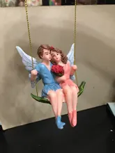 Couple Figurines Scene-Decoration Craft Swing Flower-Fairy Landscape-Pendant-Resin Romantic