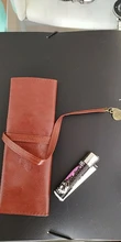 Nuevo estilo de cuero de la PU monedero bolsa de maquillaje Pem lápiz caso cosmético bolso Retro