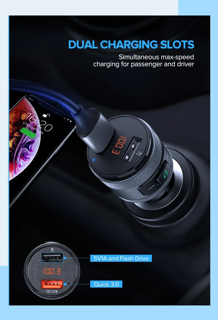 USB Автомобильное зарядное устройство Bluetooth fm-передатчик QC Быстрая зарядка 3,0 Быстрая зарядка для Xiaomi samsung iPhone huawei QC3.0 зарядное устройство