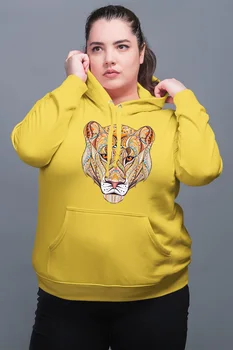 

Angemiel Wear Motif Tiger Yellow Women 'S Hooded Sweatshirt