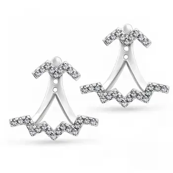 

Earrings-jacket Sunduk from silver "zipper"