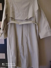 Gabardina larga con doble botonadura para mujer, abrigo ajustado con cinturón, ropa de primavera otoño