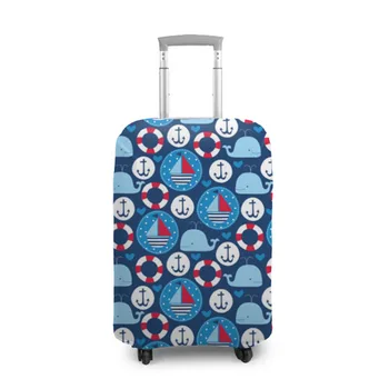 

Suitcase cover 3D whales and yachts