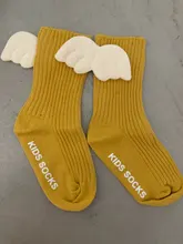 Lindo Angel Wings calcetines de niñas bebé invierno cálido antideslizante calcetines de bebés niños suave, calcetines de punto infantil de piso para niños pequeños