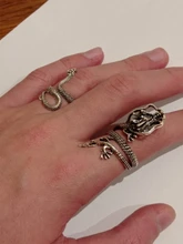 1 Uds estereoscópica nuevo Retro Punk muy grandes anillo de serpiente de la personalidad de la moda serpiente anillo ajustable con apertura de la joyería como regalo