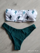 Swimsuit Micro Bikini Push-Up HOHL Beach-Bathers Women Biquini Cactus-Print Sexy