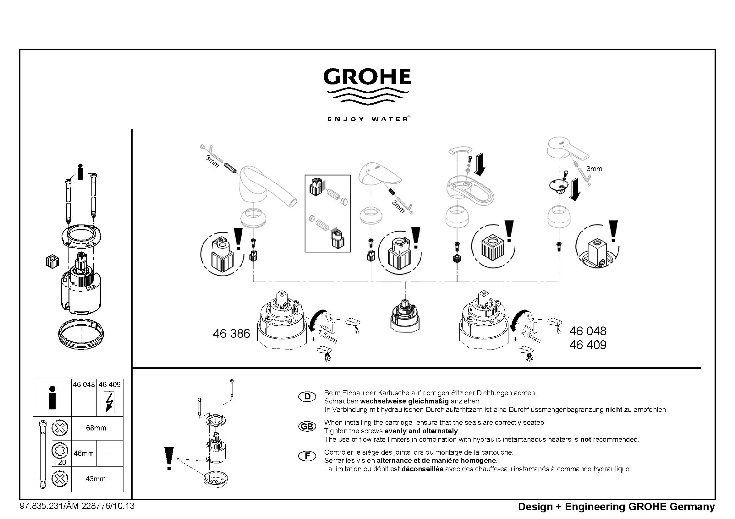Картридж Керамический Grohe 46 Мм Купить