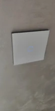 Minitiger-Interruptor táctil para luz de pared, estándar europeo, de lujo, de cristal blanco, 1 entrada y 1 vía
