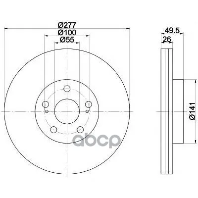 Диск Тормозной Toyota Avensis(T25) 03- Пер.Вент. 1 Шт(Min 2 Шт) Pro Textar арт. 92135503