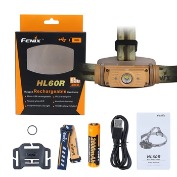

Fenix HL60R Cree LED Neutral White USB Rechargeable Tan Headlamp Headlight + Battery