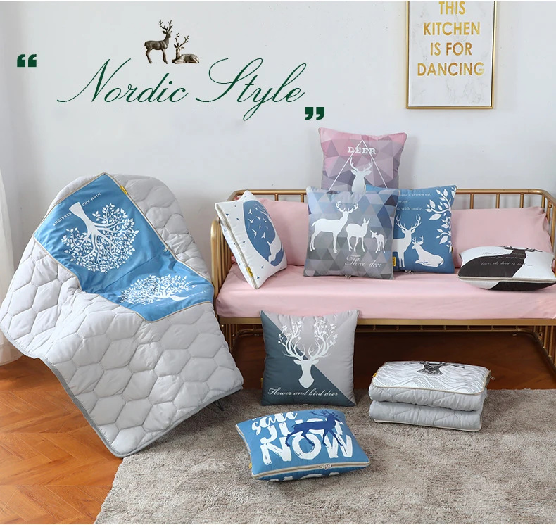 2 в 1 складное одеяло с рисунком из мультфильма, переносная короткая плюшевая квадратная подушка, подушка для дома, офиса, автомобиля, кондиционер, одеяло