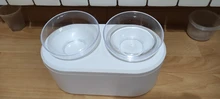 Dog-Bowls Stand Raised-Feeder-Container Water-Bowl-Product Pets-Food-Storage White 