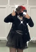 Mini Skirts Outfits Lace A-Line Pleated Patchwork Streetwear Goth-Dark Black High-Waist