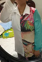 Camiseta de manga larga con botones para mujer, Blusa holgada informal Vintage de otoño para oficina, camisa de talla grande 5XL con estampado Floral