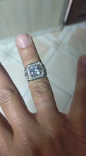 FDLK suntuoso de los hombres de aleación de Zinc de anillo de 2,0 quilates Natural cristal CZ blanco anillo venda de boda de los hombres joyería de fiesta