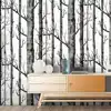Birch Tree Peel And Stick Wallpaper Self Adhesive Black And White Wood Stick Wallpaper For Study Background Wall Home Decortion ► Photo 3/6