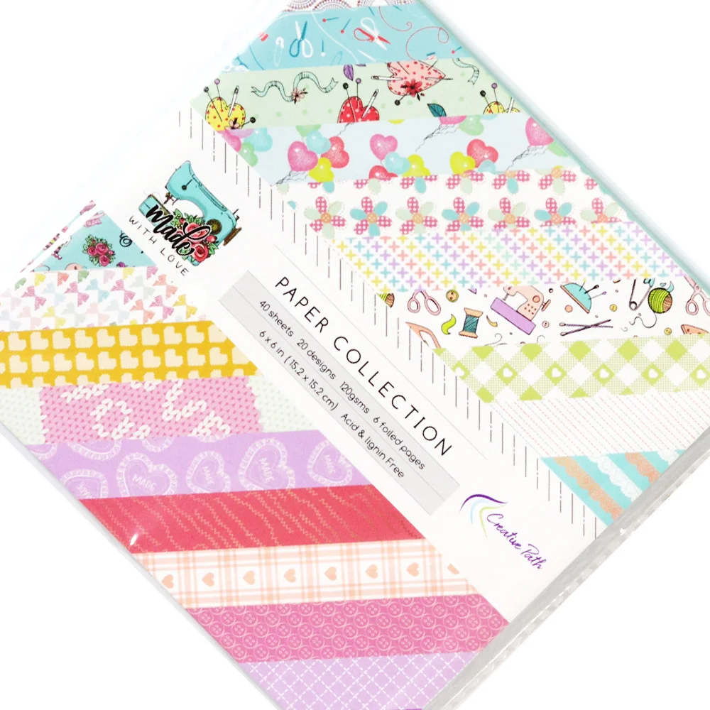 Creative Path Scrapbooking-Dekorpapiere mit Liebesherzmuster, 6 Zoll quadratisch, Journaling-Hintergrundpapiere für Origami-Bastelarbeiten – Detail 10