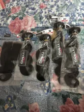 Yyong-extensiones de pelo brasileño ondulado con cierre, mechones de pelo humano Remy 4x4 con cierre de encaje, 3/ 4 Uds.