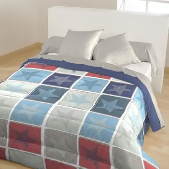 

CALINE Leon print warm quilt 220x240 cm blue and network
