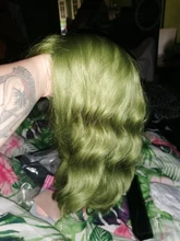Bobo-Peluca de cabello sintético para mujeres y niñas, cabellera sintética corta con flequillo, color verde, estilo Lolita, color blanco o negro